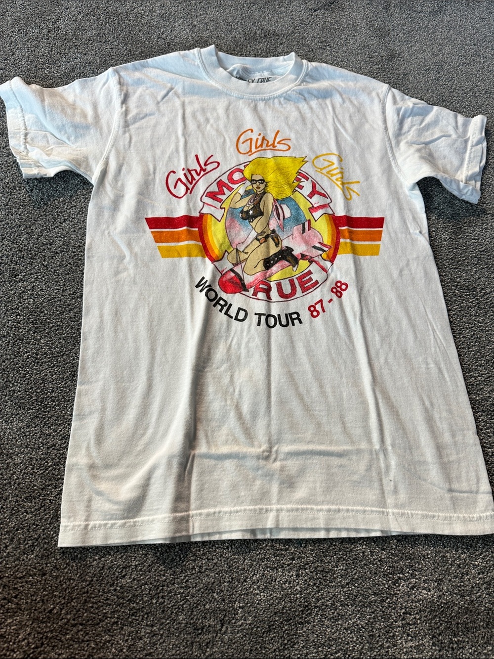Motley Crue Girls Girls Girls White Graphic Tee - World Tour 87-88